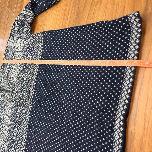 L.A.M. Alpaca Sweater Size Large Half Zip Authentic Bolivian Navy Gray - Picture 9 of 13